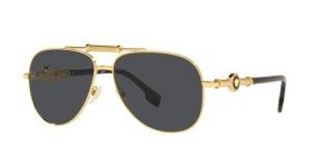 Versace Gold Frame Sunglasses with Dark Grey Lenses