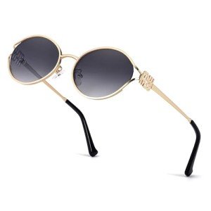 DreamCalf Women's Retro Oval Designer Sunglasses