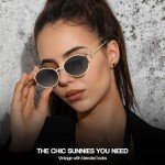 DreamCalf Women's Retro Oval Designer Sunglasses