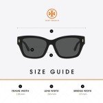 Tory Burch 53MM Black/Grey Rectangular Sunglasses Bundle