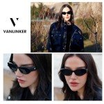 VANLINKER Stylish Black Cat Eye Sunglasses for Women