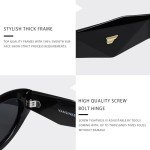 VANLINKER Stylish Black Cat Eye Sunglasses for Women