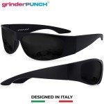 GrinderPUNCH Super Dark Black Biker Sunglasses