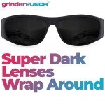 GrinderPUNCH Super Dark Black Biker Sunglasses