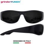 GrinderPUNCH Super Dark Black Biker Sunglasses