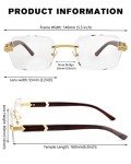Rimless Rectangle Designer Sunglasses for All