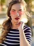 4 Pairs Vintage Rimless Rectangle Sunglasses for All