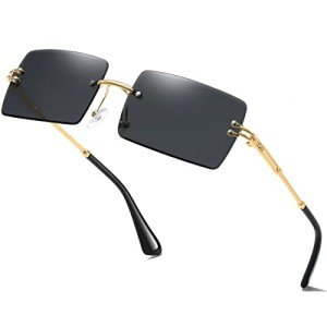 Trendy Rimless Rectangle Sunglasses for All