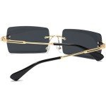 Trendy Rimless Rectangle Sunglasses for All