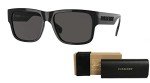 Burberry Knight 57MM Black Square Sunglasses + iWear Kit