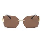 Trendy Rimless Y2K Shield Sunglasses for All