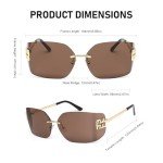 Trendy Rimless Y2K Shield Sunglasses for All