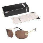Trendy Rimless Y2K Shield Sunglasses for All