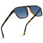 Polarized Tortoise Brown Aviator Sunglasses for Men