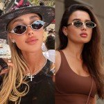 Hexagon Retro Gold Metal Sunglasses for Women