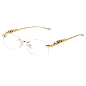 JUDOO Rimless Rectangle Sunglasses with UV400 Protection
