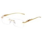 JUDOO Rimless Rectangle Sunglasses with UV400 Protection