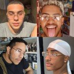 JUDOO Rimless Rectangle Sunglasses with UV400 Protection