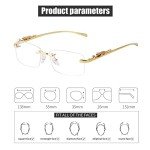 JUDOO Rimless Rectangle Sunglasses with UV400 Protection