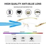 JUDOO Rimless Rectangle Sunglasses with UV400 Protection