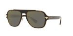 Versace Havana Square Sunglasses with Grey Mirror Lens