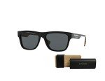 Burberry BE4293 Black Polarized Square Sunglasses Bundle