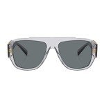 Versace Transparent Grey Pillow Sunglasses with Blue Lens