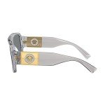 Versace Transparent Grey Pillow Sunglasses with Blue Lens