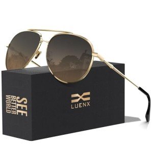 LUENX UV400 Polarized Aviator Sunglasses for Everyone