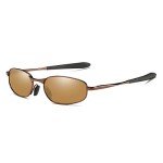 ZHILE Polarized Rectangular Metal Frame Sunglasses