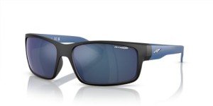 ARNETTE Men's Black Rubber Sunglasses with Blue Lenses