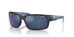 ARNETTE Men's Black Rubber Sunglasses with Blue Lenses