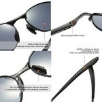 ZHILE Polarized Rectangular Metal Frame Sunglasses
