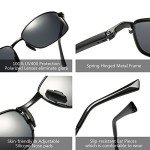 ZHILE Polarized Rectangular Metal Sunglasses - Classic Black