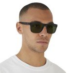 Matte Black ARNETTE Men's Sunglasses with Dark Green Lenses
