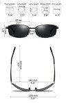 ZHILE Polarized Rectangular Metal Sunglasses - Classic Black