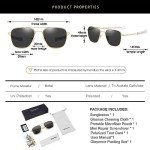 Gleyemor Polarized Square Aviator Sunglasses for Men