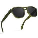 WearMe Pro Polarized Rectangular Sunglasses - Frosted Frame