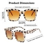 FEISEDY Vintage Oversized Square Designer Sunglasses
