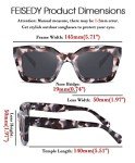 FEISEDY Women's Thick Square Frame Sunglasses
