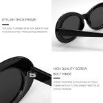 Trendy Polarized Black Oval Sunglasses for All