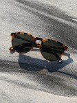 RAEN Remmy Retro Round Sunglasses with Green Lenses