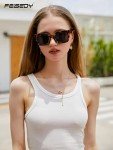 FEISEDY Women’s Thick Square UV400 Sunglasses