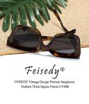 FEISEDY Women’s Thick Square UV400 Sunglasses