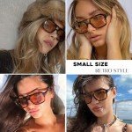 Retro 70s Square Aviator Sunglasses for Women