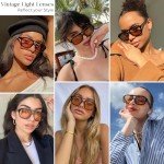 Retro 70s Square Aviator Sunglasses for Women