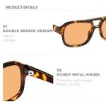 Retro 70s Square Aviator Sunglasses for Women