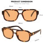 Retro 70s Square Aviator Sunglasses for Women