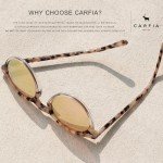 CARFIA Women's Retro Polarized Round Sunglasses