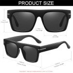 NIDOVIX Retro 70s Square Sunglasses UV400 Protection